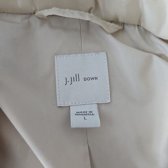 J Jill Down Puffer Cream Red Vest Side Zip‎ Tunic Lot of 2 Large Preppy Outdoor - Picture 8 of 12